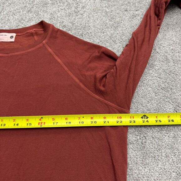 Back Beat Rags Pullover Sweatshirt Womens Large Rust Brown Crew Raglan Casual - Picture 11 of 13